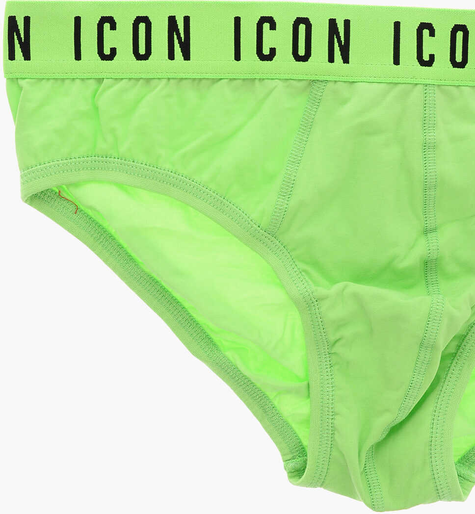 Chiloti DSQUARED2 Stretch Cotton Icon Briefs With Logoed Waistband Green Barbati (BM 19253999) 2