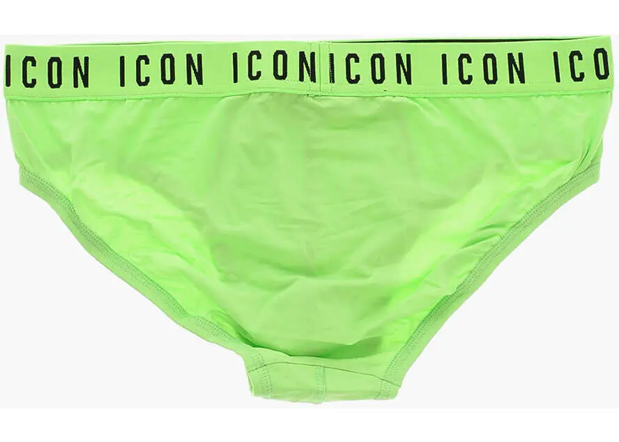 Chiloti DSQUARED2 Stretch Cotton Icon Briefs With Logoed Waistband Green Barbati (BM 19253999) 3