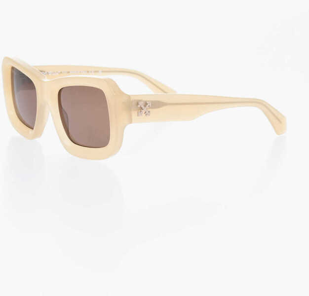 Ochelari de soare Off-White Solid Color Oversized Verona Rectangular Sunglasses Beige Femei (BM 19254005) 2
