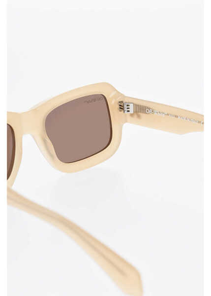 Ochelari de soare Off-White Solid Color Oversized Verona Rectangular Sunglasses Beige Femei (BM 19254005) 3