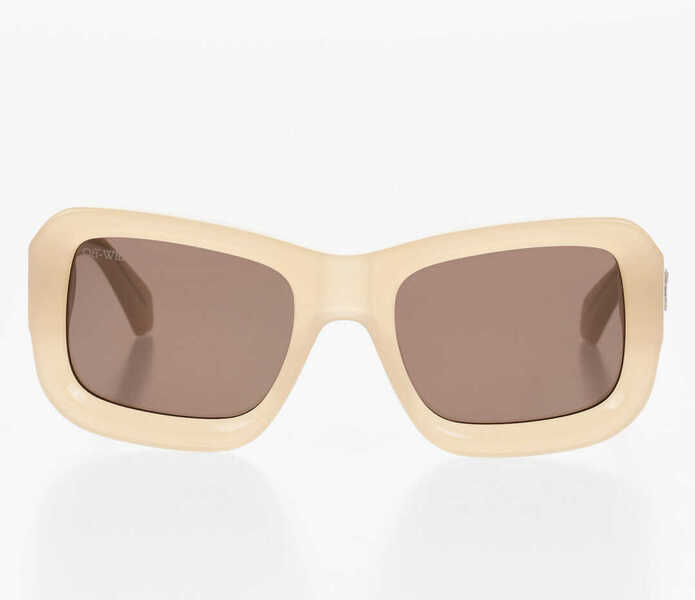 Ochelari de soare Off-White Solid Color Oversized Verona Rectangular Sunglasses Beige Femei (BM 19254005) 1