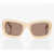Off-White Solid Color Oversized Verona Rectangular Sunglasses Beige