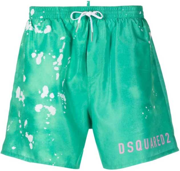 Bermude DSQUARED2 Nylon Sketch Swimshorts Green Barbati (BM 19254035) 1