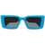 Off-White Rectangular Savannah Sunglasses With Contrasting Rods Light Blue