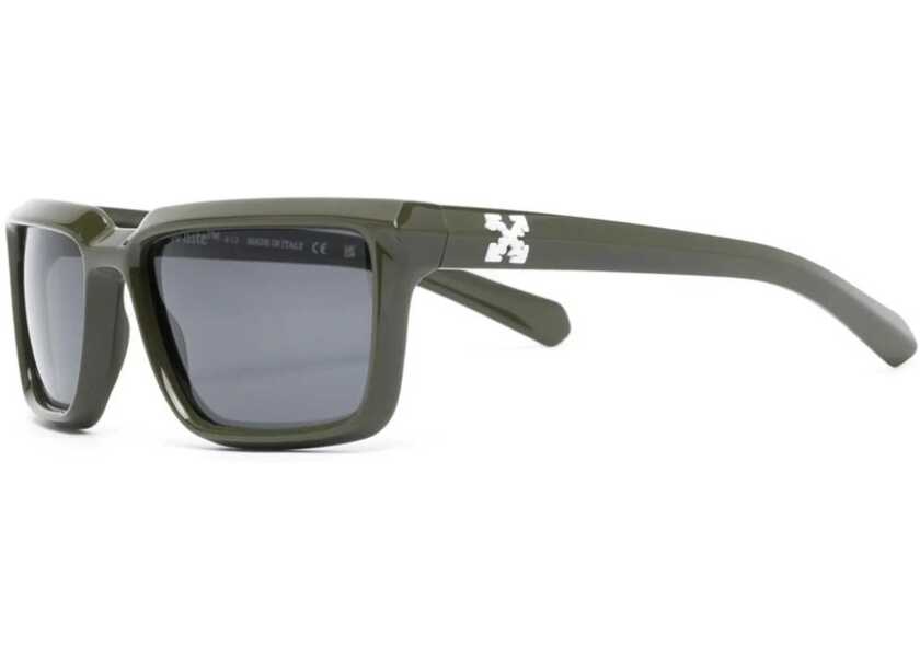 Ochelari de soare Off-White Solid Color Portland Rectangular Sunglasses With Embossed Lo Military Green Femei (BM 19254086) 2