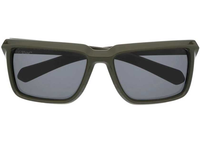 Ochelari de soare Off-White Solid Color Portland Rectangular Sunglasses With Embossed Lo Military Green Femei (BM 19254086) 1
