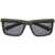 Off-White Solid Color Portland Rectangular Sunglasses With Embossed Lo Military Green