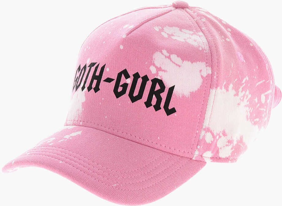 Caciuli DSQUARED2 Acid-Wash Effect Solid Color Goth Gurl Cap Pink Femei (BM 19254101) 1