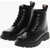 DSQUARED2 Leather Combat Booties With Inner Zip And Tape Detail Black