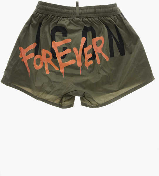 Bermude DSQUARED2 Swimshorts With Side Contrasting Bands Military Green Barbati (BM 19254122) 3