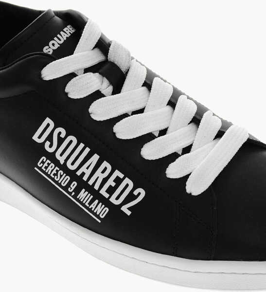 Sneakers DSQUARED2 Leather Ceresio 9 Sneakers With Printed Logo Black Barbati (BM 19254134) 4