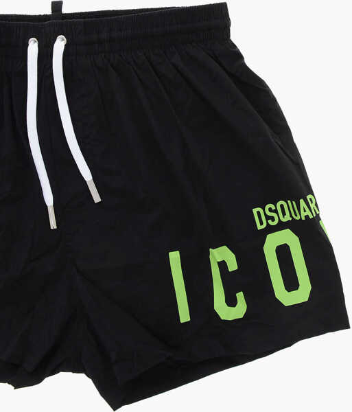 Bermude DSQUARED2 Stretch Nylon Icon Swimshorts Black Barbati (BM 19254137) 2