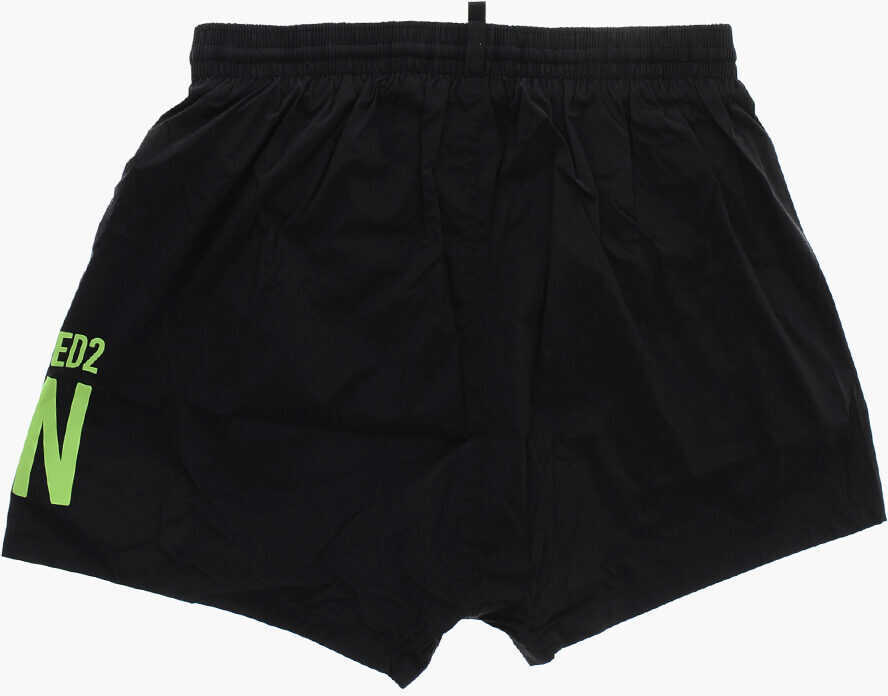Bermude DSQUARED2 Stretch Nylon Icon Swimshorts Black Barbati (BM 19254137) 3