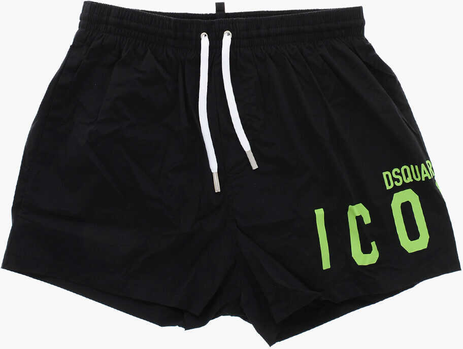 Bermude DSQUARED2 Stretch Nylon Icon Swimshorts Black Barbati (BM 19254137) 1
