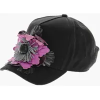 Sepci Solid-Color Baseball Cap With Floral Appliqu&eacute; Femei