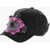 DSQUARED2 Solid-Color Baseball Cap With Floral Appliqu&eacute; Black