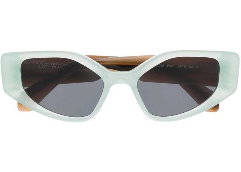 Ochelari de soare Off-White Cat-Eye Memphis Sunglasses With Marble-Effect Rods Green Femei (BM 19254149) 1