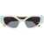 Off-White Cat-Eye Memphis Sunglasses With Marble-Effect Rods Green
