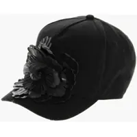 Sepci Solid-Color Baseball Cap With Floral Applique Femei