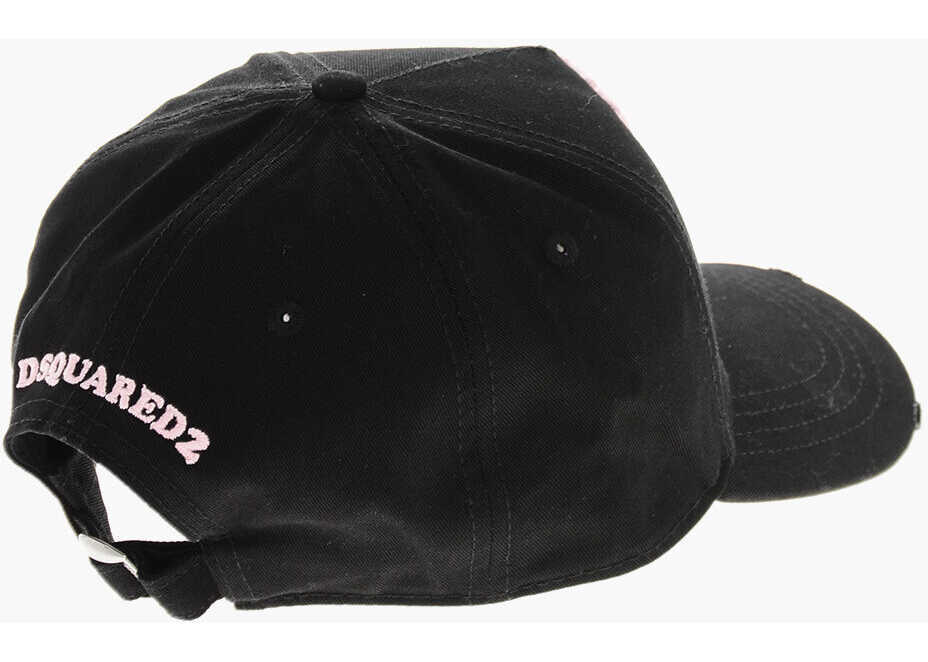 Sepci DSQUARED2 Cotton Gabardine Its A Girl Baseball Cap With Embossed Embr Black Femei (BM 19254155) 2