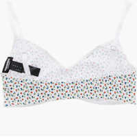 Sutiene Dama - Sutiene DSQUARED2 Floral Patterned Stretch Cotton Bra White Femei (BM 19254257) - B-mall.ro