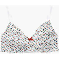 Sutiene Floral Patterned Stretch Cotton Bra Femei