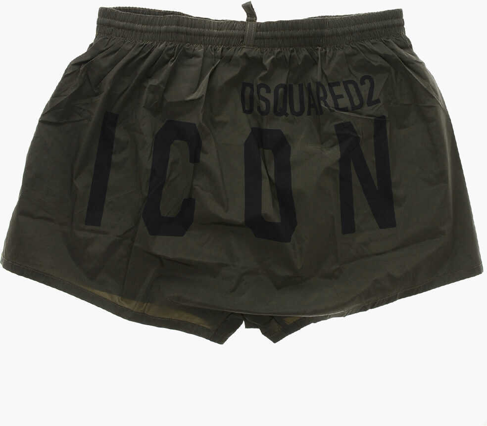 Bermude DSQUARED2 Stretch Nylon Swimshorts Military Green Barbati (BM 19254260) 3