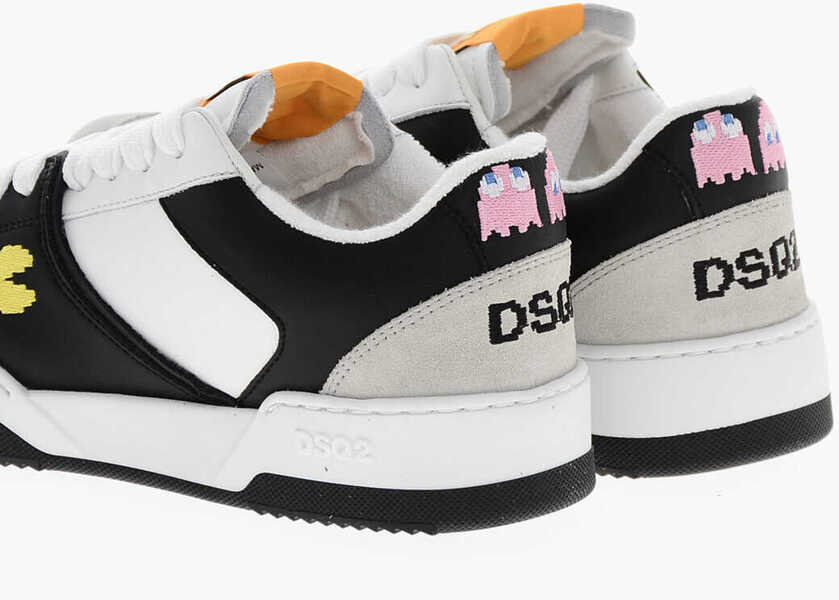 Sneakers DSQUARED2 Pac-Man X D2 Leather Low-Top Sneakers With Suede Inserts White Femei (BM 19254272) 2
