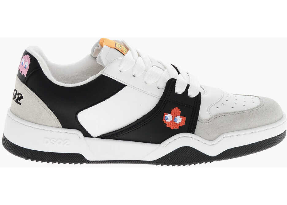 Sneakers DSQUARED2 Pac-Man X D2 Leather Low-Top Sneakers With Suede Inserts White Femei (BM 19254272) 3
