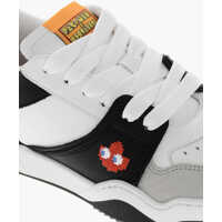 Incaltaminte DSQUARED2 Dama - Sneakers DSQUARED2 Pac-Man X D2 Leather Low-Top Sneakers With Suede Inserts White Femei (BM 19254272) - B-mall.ro