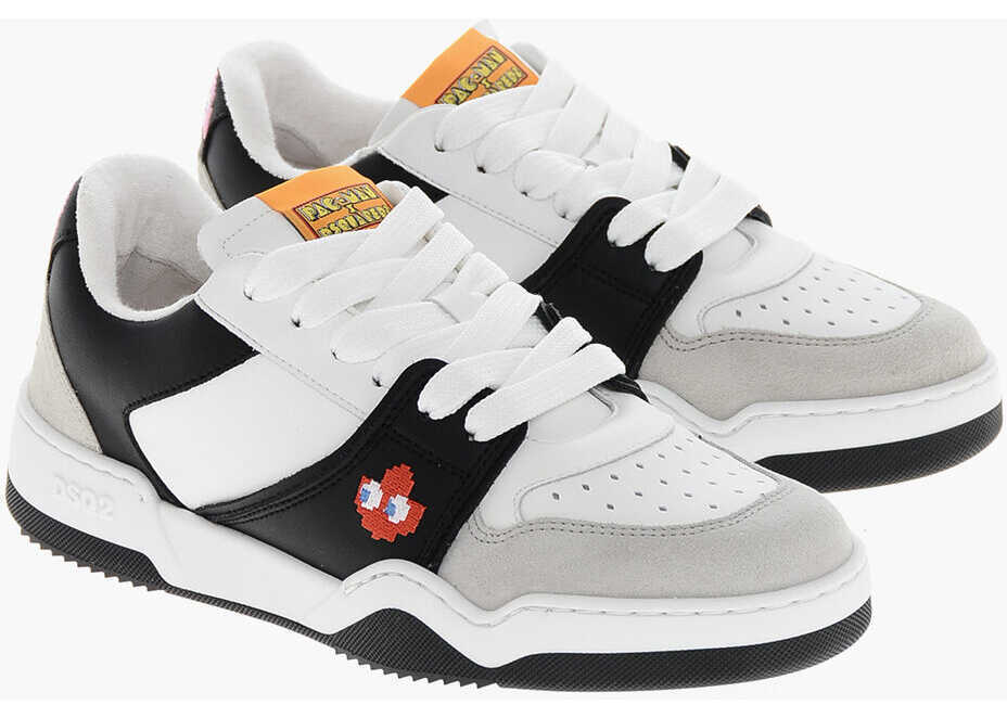 Sneakers DSQUARED2 Pac-Man X D2 Leather Low-Top Sneakers With Suede Inserts White Femei (BM 19254272) 1