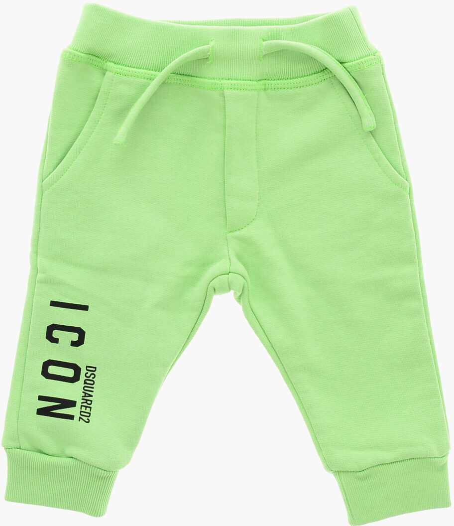 Pantaloni de trening DSQUARED2 Icon Brushed Cotton Joggers With Printed Logo Green Baieti (BM 19254281) 1