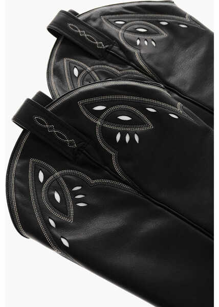 Cizme lungi DSQUARED2 Leather Western Gaiters With Inner Zip Black Femei (BM 19254287) 2