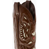 Cizme casual pentru Barbati - Cizme casual DSQUARED2 Two-Tone Brushed Leather Cowboy Western Boots Brown Barbati (BM 19254293) - B-mall.ro