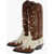 DSQUARED2 Two-Tone Brushed Leather Texan Boots Cowboy Brown