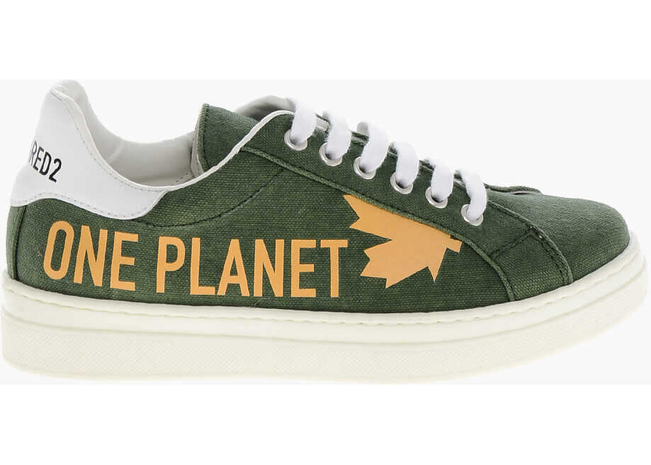 Sneakers DSQUARED2 Olop Suede Sneakers With Side Print Green Baieti (BM 19254305) 3