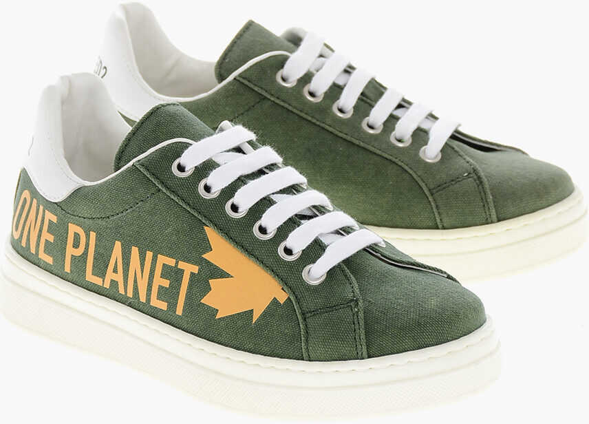 Sneakers DSQUARED2 Olop Suede Sneakers With Side Print Green Baieti (BM 19254305) 1