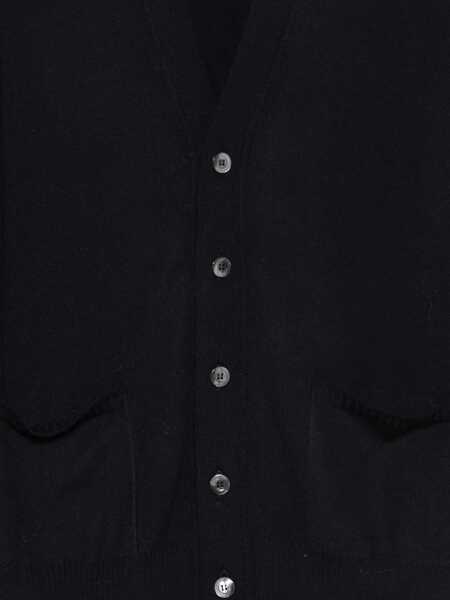 Pulovere Alpha Studio Alpha Studio Knitted Vest With V-Neck BLUE Barbati (BM 19254429) 3