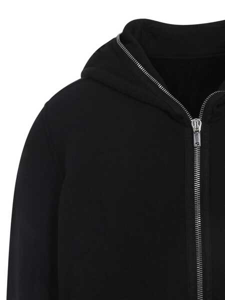 Bluze de trening Rick Owens Black Hoodie With Kangaroo Pocket On The Front In Cotton Man Black Barbati (BM 19254714) 5