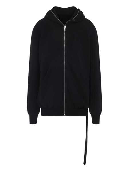 Bluze de trening Rick Owens Black Hoodie With Kangaroo Pocket On The Front In Cotton Man Black Barbati (BM 19254714) 1