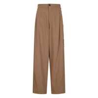 Pantaloni casual Darkpark Beige Trousers With Side Chain Detail Femei