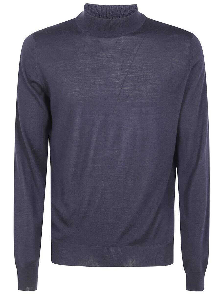 Pulovere FILIPPO DE LAURENTIIS Filippo De Laurentiis Mock Turtle Neck Sweater Clothing BLUE Barbati (BM 19255218) 1