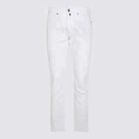 Blugi Incotex Blue Division White Cotton Jeans Barbati