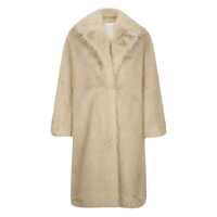 Paltoane Liu Jo Beige Coat Featuring A Faux-Fur Effect Femei