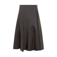 Fuste Boss Boss Brown Leather Flared Skirt Femei
