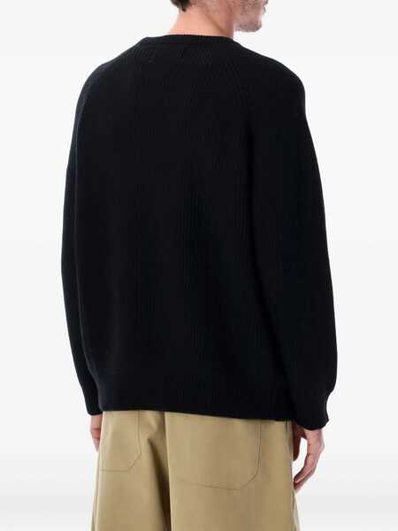 Pulovere Corridor Corridor Wool And Cashmere Blend Ribbed Crewneck Sweater Black Barbati (BM 19255782) 2
