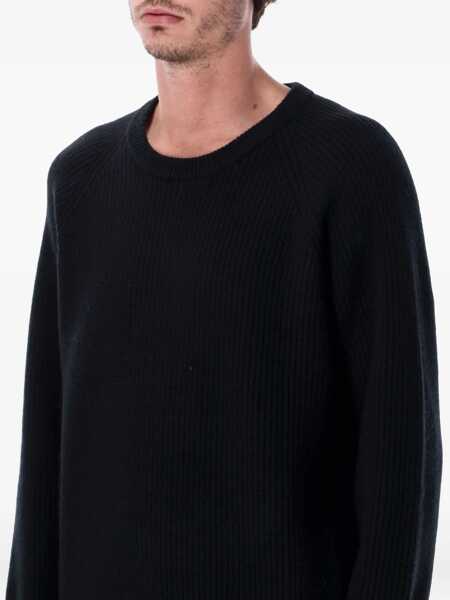 Pulovere Corridor Corridor Wool And Cashmere Blend Ribbed Crewneck Sweater Black Barbati (BM 19255782) 3