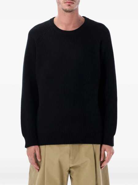 Pulovere Corridor Corridor Wool And Cashmere Blend Ribbed Crewneck Sweater Black Barbati (BM 19255782) 1