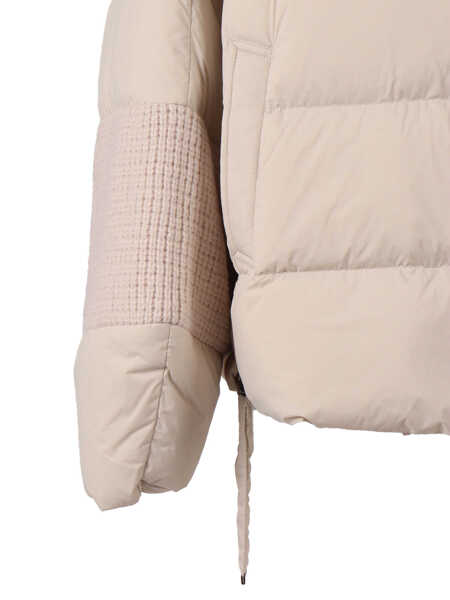 Geci de iarna Diego M DOWN JACKET WITH KNITTED DETAILS AND EMBROIDERY Beige Femei (BM 19255848) 3