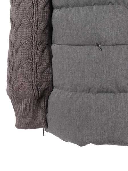 Geci de iarna Diego M DOWN JACKET WITH KNITTED SLEEVES AND EMBROIDERY Gray Femei (BM 19255854) 4